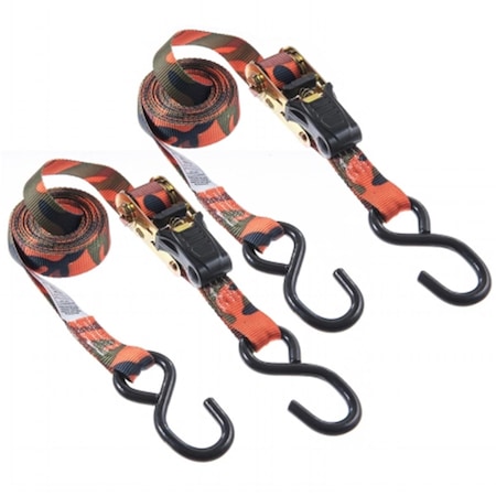 Hampton Products Keeper 12 in. Blaze Camo Ratchet Tie Down 3521